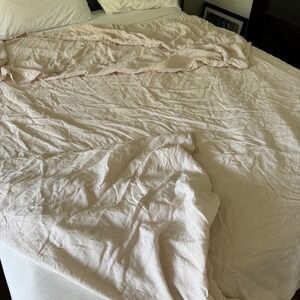 Parachute Linen Duvet Cover Full Queen Cream Button Closure Made in Portugal